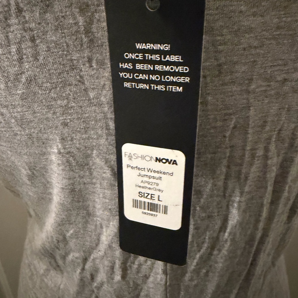 Fashion Nova Heather Gray Jumpsuit - Picture 4 of 4